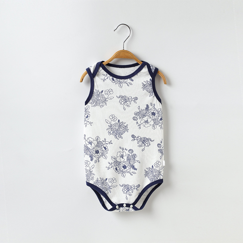 Wholesale ECOGARMENTS Summer Baby Triangle Romper Organic Cotton Sleeveless Vest Factory, Pricelist