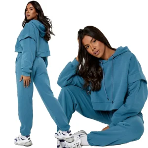 London OEM EcoGarments Shoulder Detail Hooded Tracksuit