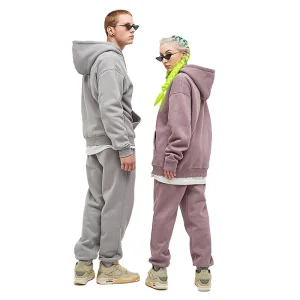 OEM ECOGARMENTS Unisex Thick Bamboo Cotton Fleece Hoodie And Sweatpants Set Factory, Pricelist