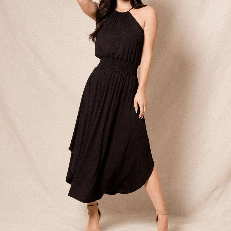 Wholesale ECOGARMENTS Women's Bamboo Cotton Sleeveless Halter Neck  Dress Companies, Product