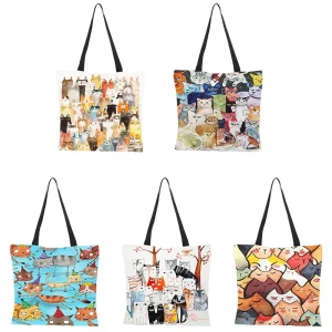 Cat Pattern Cloth Bag