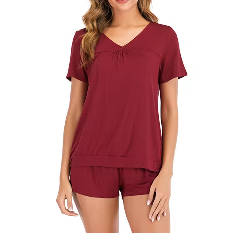 High-Quality High-end Modal Summer Women's Leisurewear Cool Sleepwear Short-sleeved Sleep Set PJ Shorts Set Factory, Product