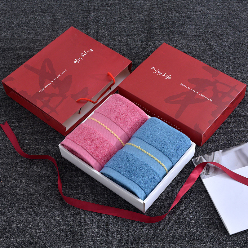 OEM Two Towels With Gift Box Cotton Bamboo Fiber Company Gifts Souvenirs Manufacturer, Service