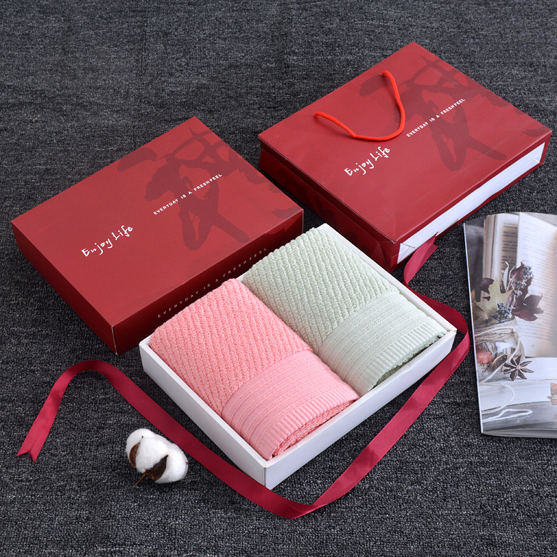 OEM Two Towels With Gift Box Cotton Bamboo Fiber Company Gifts Souvenirs Manufacturer, Service
