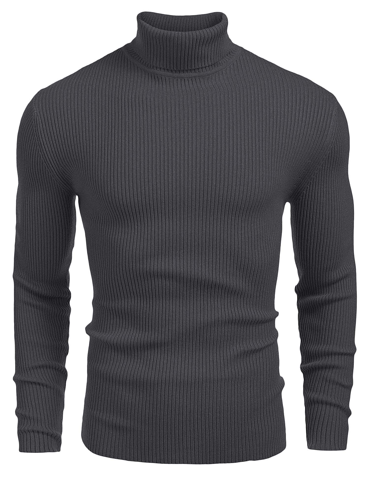 Famous Men's Ribbed Slim-Fit Knitted Sweater, Casual High-Neck Sweater, High-Quality Sweater Companies, Product