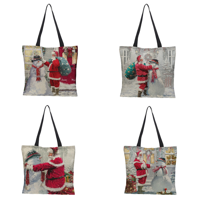 ODM Extra Large Capacity Jute Shopping Bag Digital Printing Christmas Gift Bag Product, Products