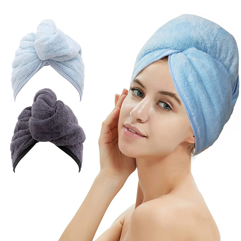 Wholesale 2 Pack Bamboo Hair Towel Wrap with Buttons for Drying Your Hair More Quicker Supplier, Companies