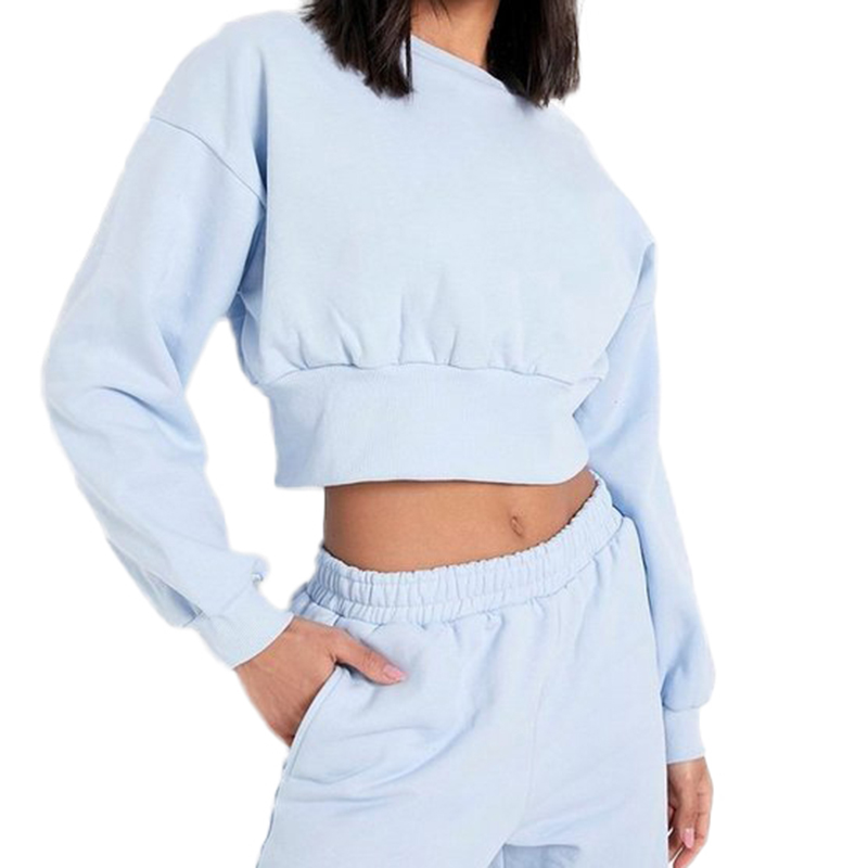 High-Quality ECOGARMENTS BALLOON SLEEVE CROPPED SWEATER TRACKSUIT Factory, Exporters