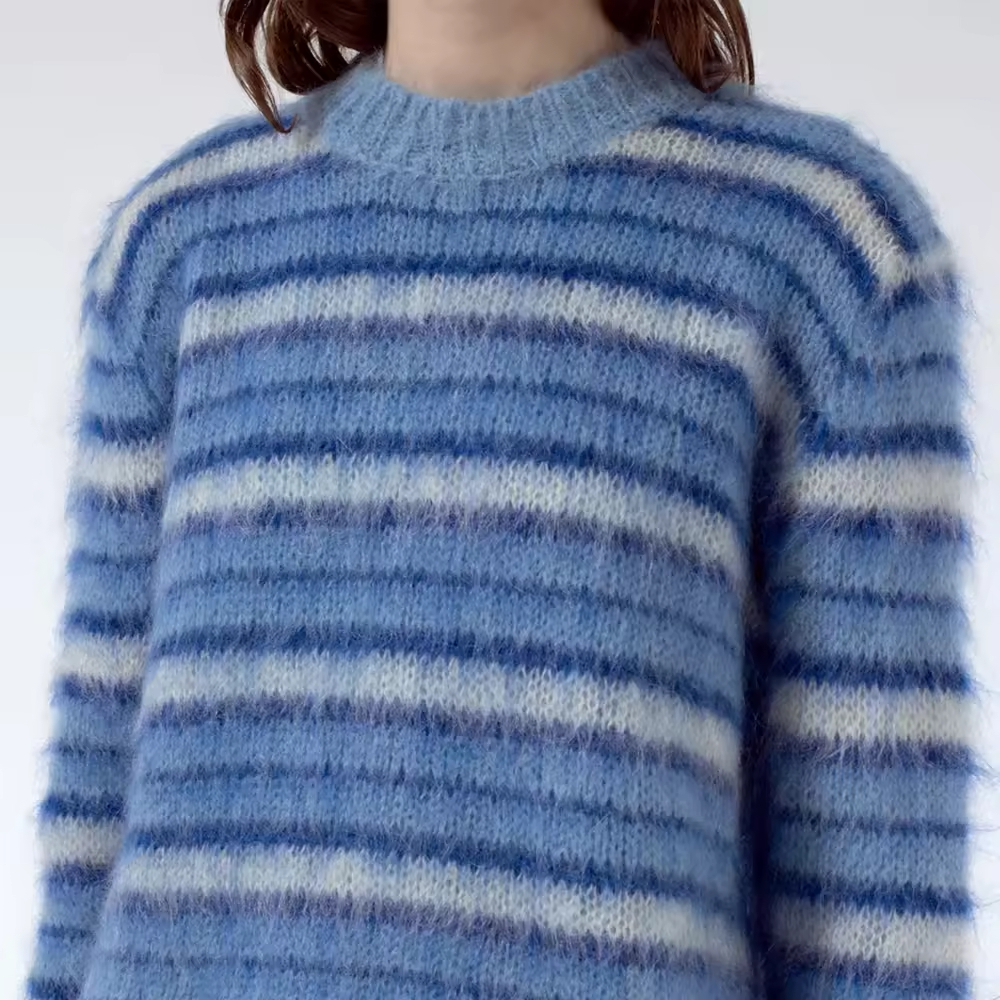 Wholesale 2026 Best Supplier Custom Knitted Sweaters High-Quality European-Style Knitted Breathable Women's Sweaters Wholesale Price Soft Skin-Friendly Mohair Sweaters Quotes, Company