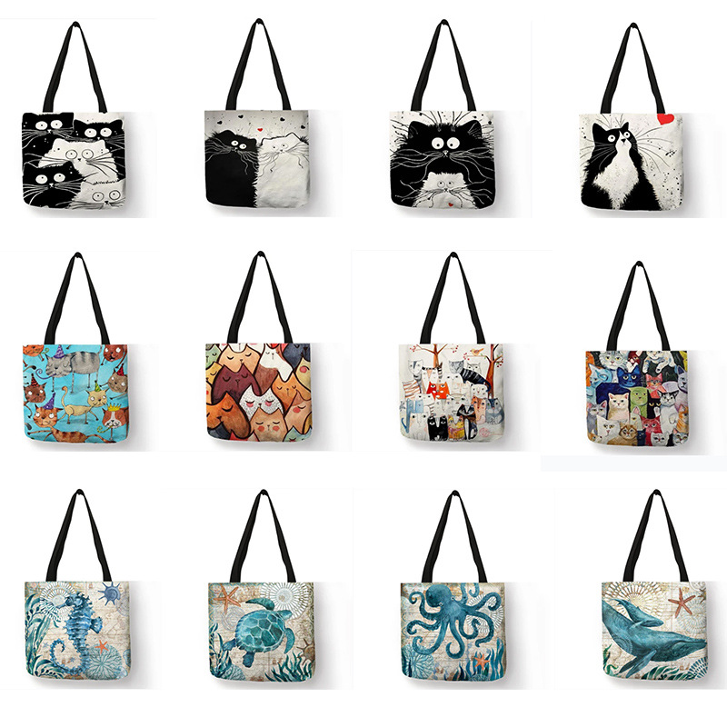 ODM HD digital printing cotton and linen shopping bag eco-friendly cloth bag Quotes, Products