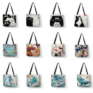 ODM HD digital printing cotton and linen shopping bag eco-friendly cloth bag Quotes, Products