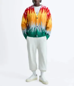 Custom Men's Sweater with Oversized V-Neck mohair cardigan
