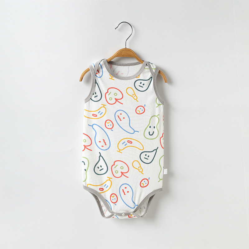 Wholesale ECOGARMENTS Summer Baby Triangle Romper Organic Cotton Sleeveless Vest Factory, Pricelist