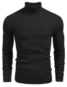Mens Ribbed High Neck Sweater Hanoi