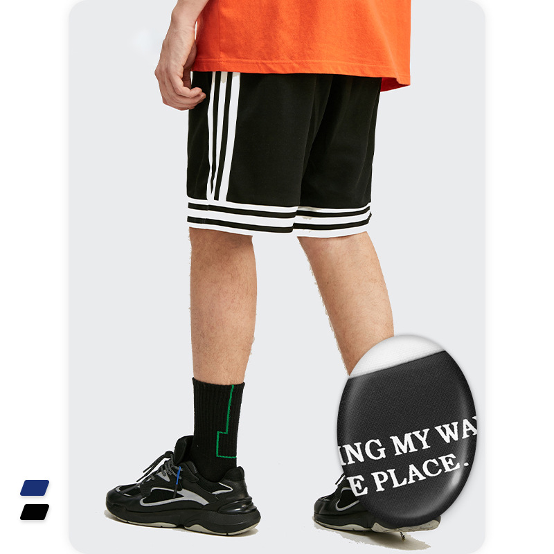 China Side Stripe Men's Elastic Waist Tie Loose Sports Shorts Manufacturer, Pricelist
