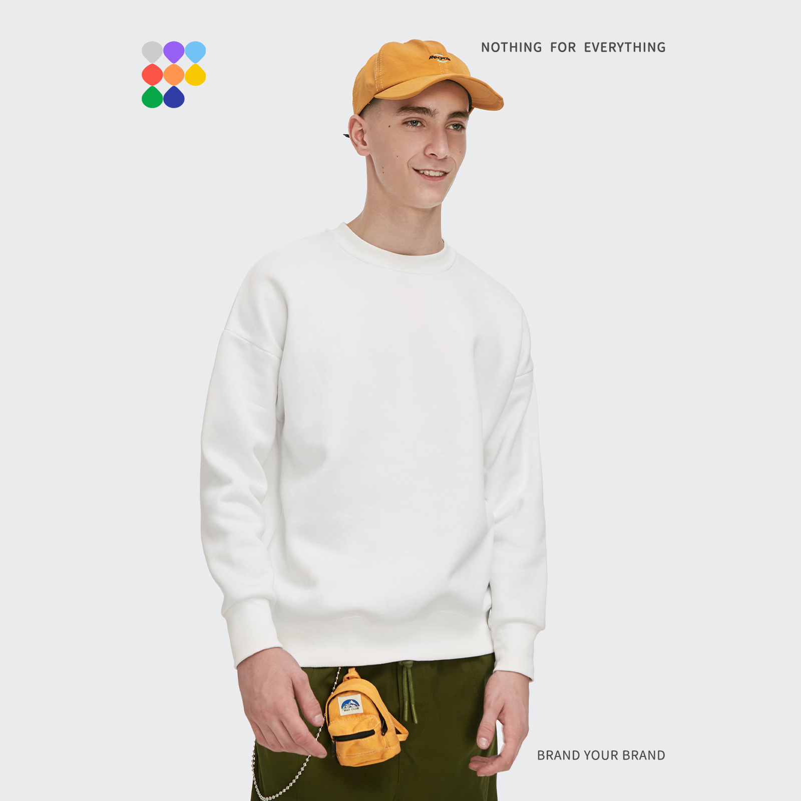 Famous 350g fleece loose solid color round neck sweater men Quotes, Company