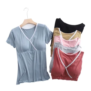Cheap Summer Thin Modal Pregnant Women's Short-sleeved T-shirt Nursing Clothes Top Manufacturers, Company