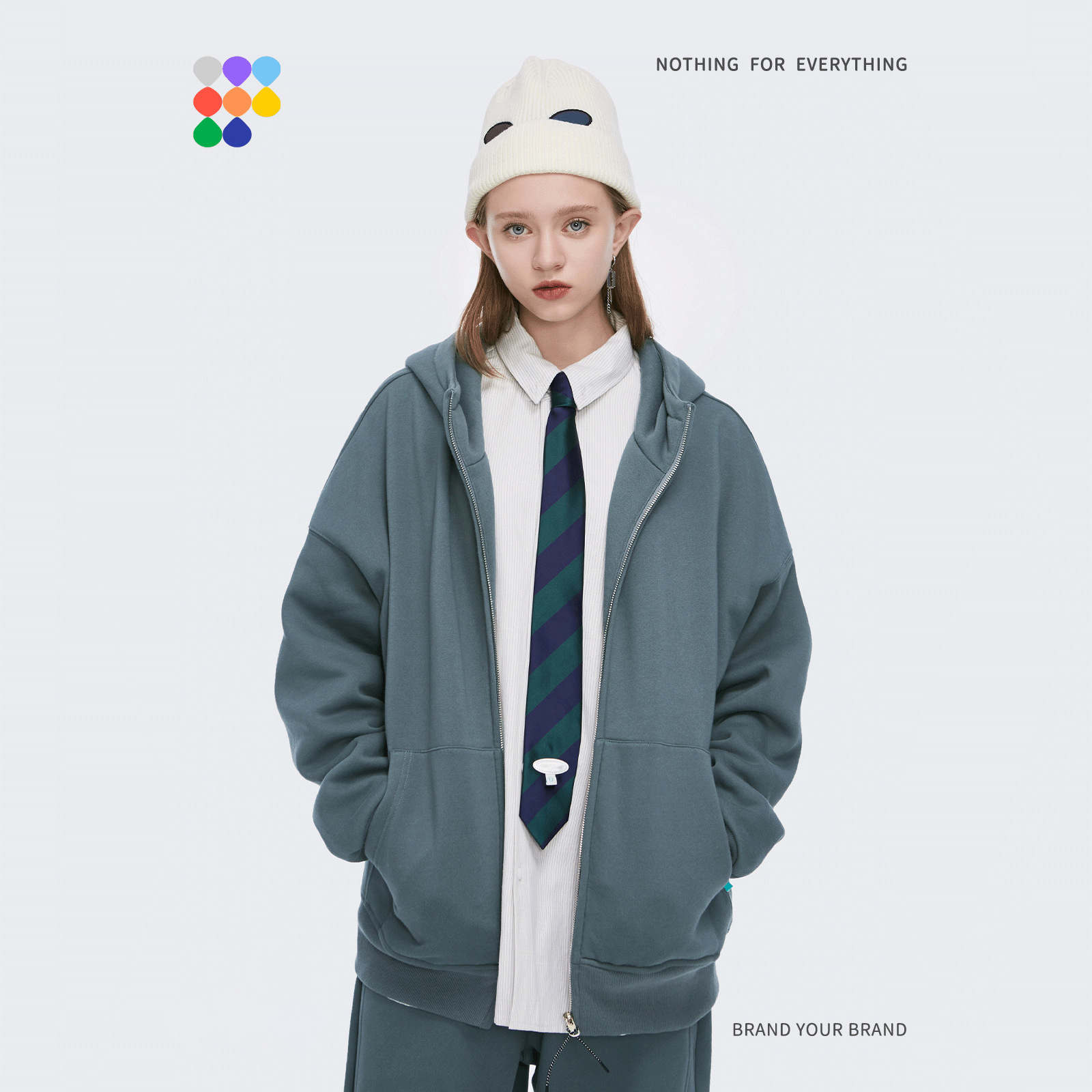 High-Quality ECOGARMENTS 350g autumn and winter fleece zippered hooded sweater men's jacket Companies, Products