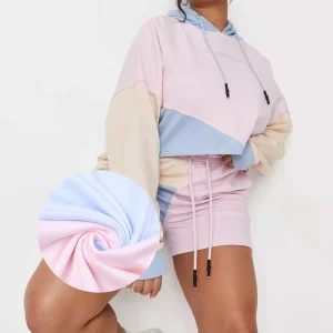 Best plus size missguided colorblock cropped hoodie set patchwork