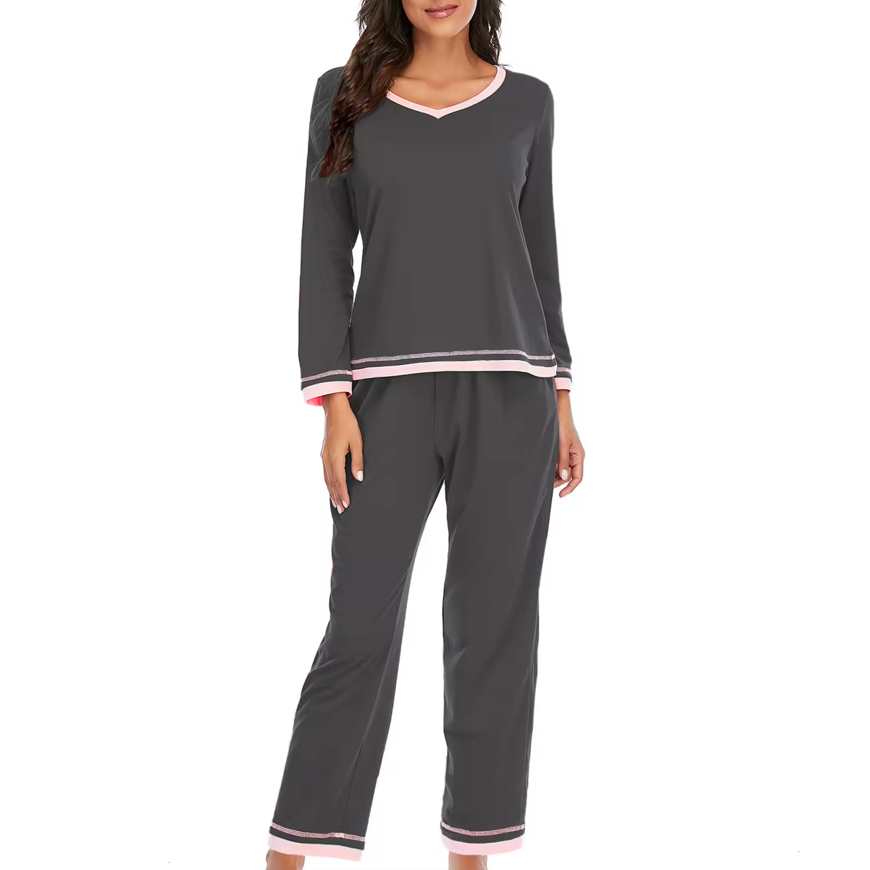 Cheap Luxury rayon blend women's PJ set, casual sleepwear set, summer sleepwear, long-sleeved sleepwear set Supplier, Exporters
