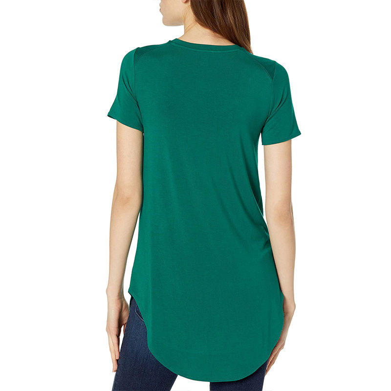 Custom Women's Jersey Standard-Fit Short-Sleeve Open Crewneck Tunic  Short-Sleeve Crewneck Tunic Custom Women's  Tops printing logo Companies, Products