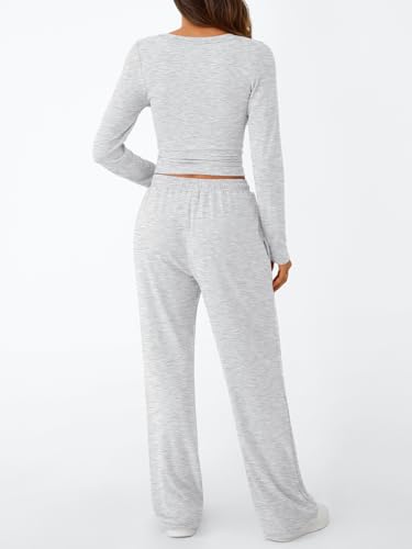 Cheap Women's 2-piece set: Casual suit, long-sleeved top with a slightly exposed navel, wide-leg pants, and casual sportswear Exporters, Companies