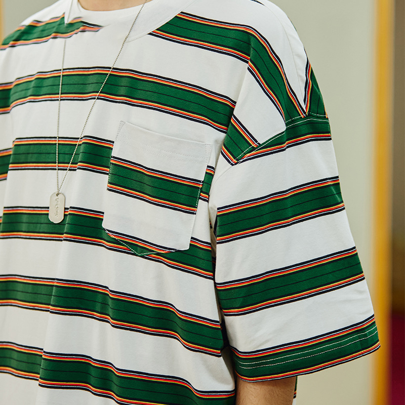 China ECOGARMENTS cityboy thick contrast stripe short sleeve men Manufacturer, Companies