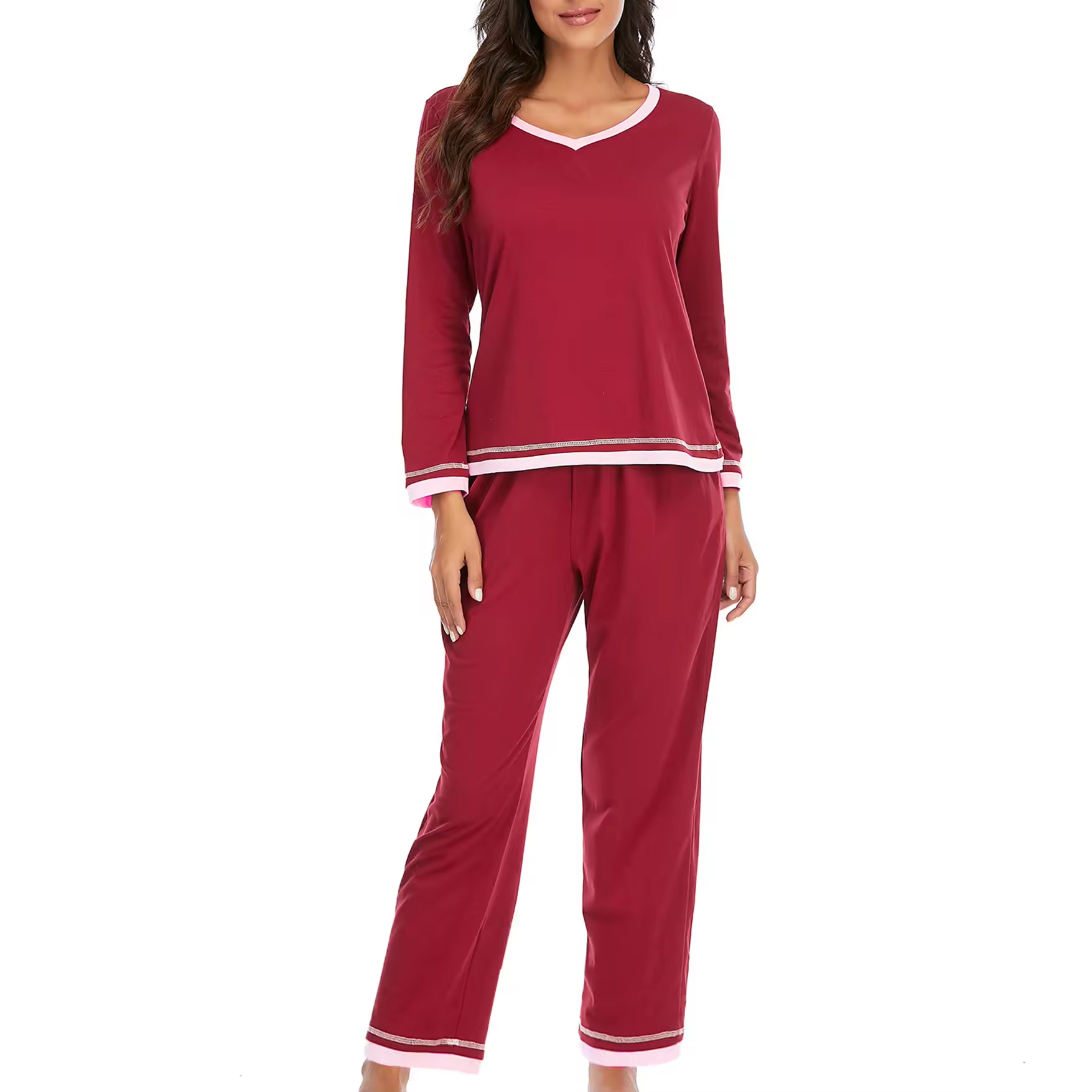 Cheap Luxury rayon blend women's PJ set, casual sleepwear set, summer sleepwear, long-sleeved sleepwear set Supplier, Exporters