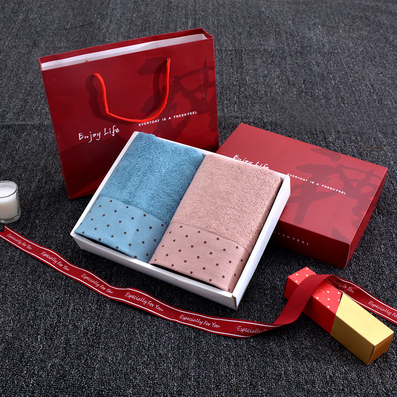 OEM Two Towels With Gift Box Cotton Bamboo Fiber Company Gifts Souvenirs Manufacturer, Service