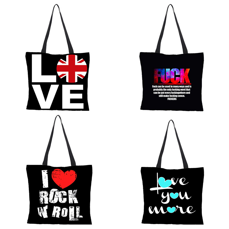 High-Quality 3D digital English letter printing environmental protection cotton and linen shopping bag Factory, Quotes