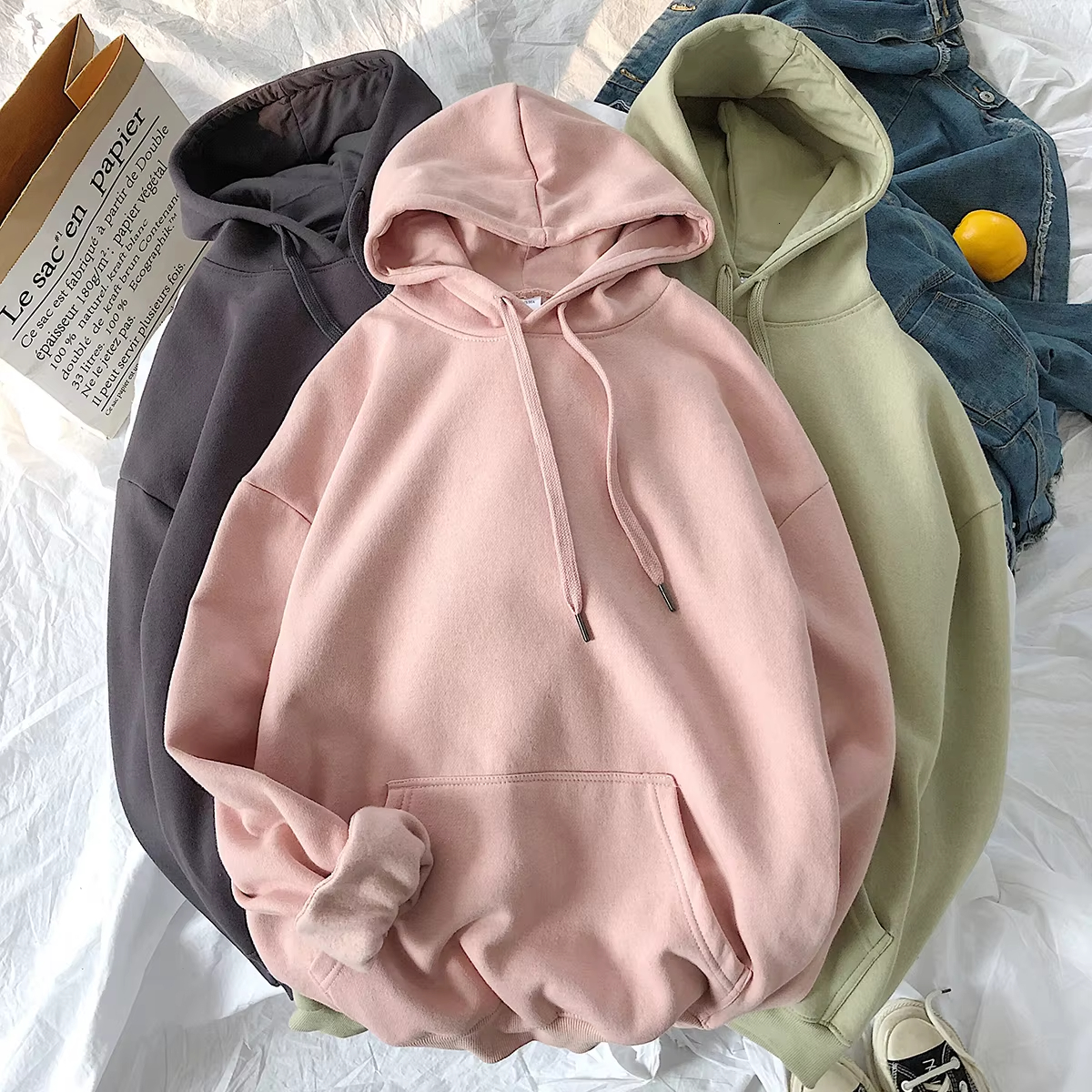 Best Woman's Sweatshirts Solid 12 Colors Female Hooded Pullovers 2024 Cotton Thicken Warm Oversized Hoodies Women Manufacturer, Quotes