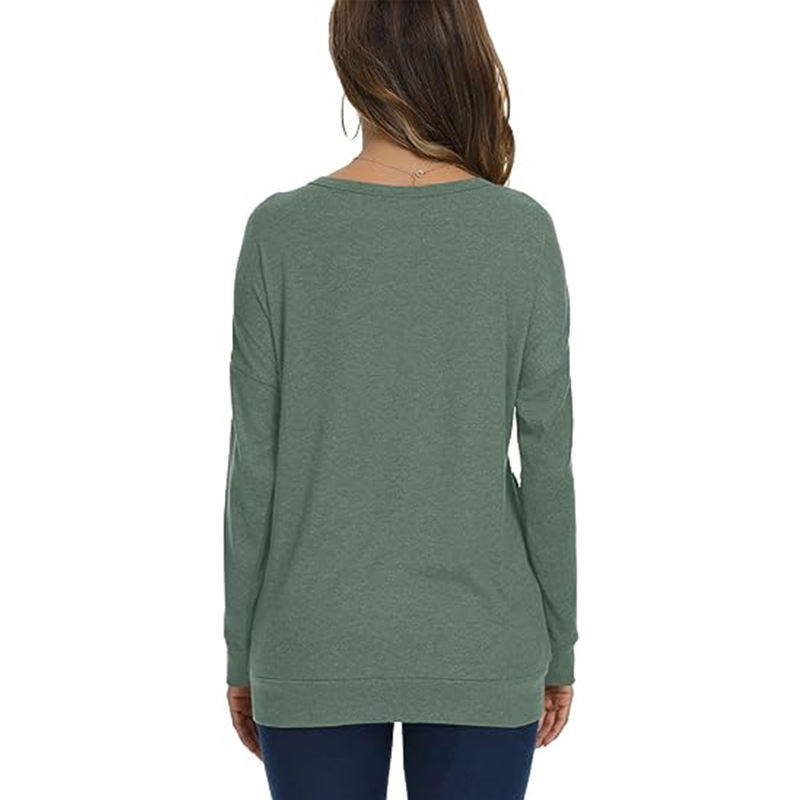 CE Certification Wholesale Custom  Women bamboo organic 100%cotton Long Sleeve Shirts Casual Tops Dressy Blouses Fashion Tunic with Pockets Pricelist, Companies