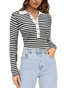 Women's Long Sleeved Polo Knit