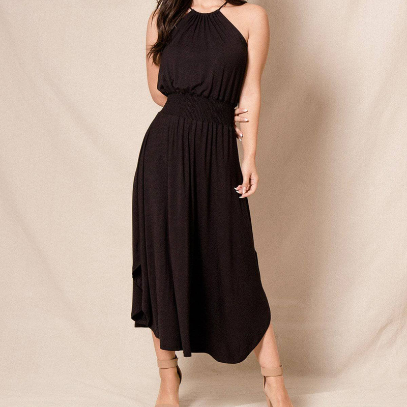 Wholesale ECOGARMENTS Women's Bamboo Cotton Sleeveless Halter Neck  Dress Companies, Product