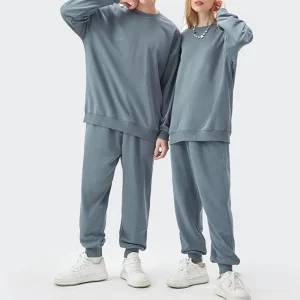 OEM Custom Crew Neck Cotton Sweat Suit Tracksuits