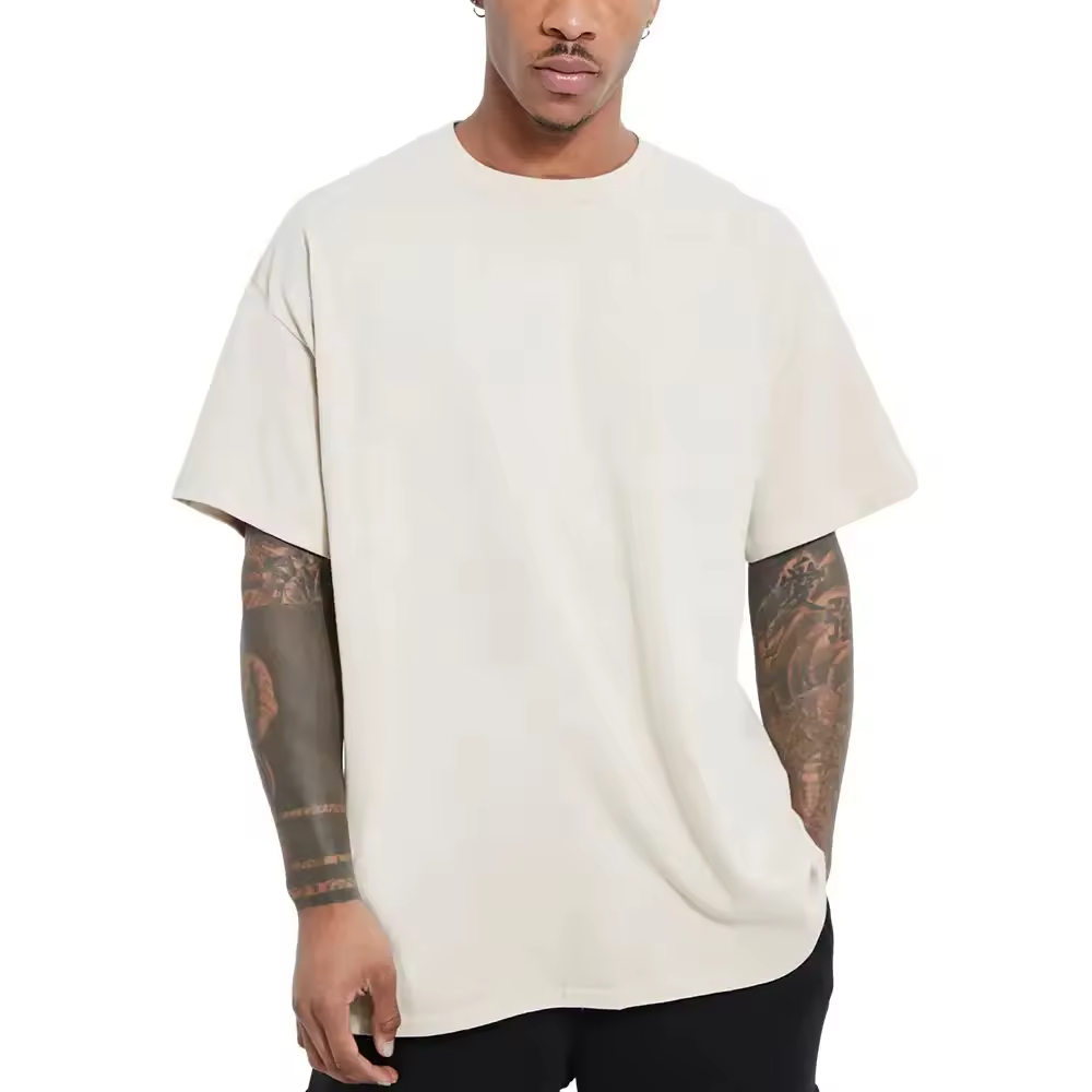 High-Quality Custom Design 100% Cotton T-shirt 230g Heavyweight Distressed Batik Washed Dropped Shoulder Cotton Vintage T Shirt for Men Factories, Companies