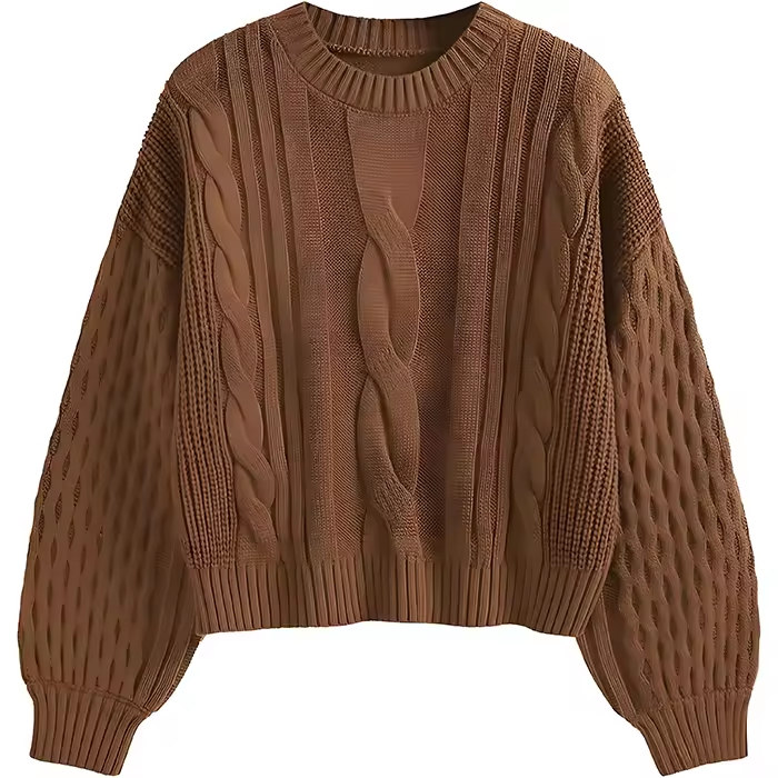 OEM Custom Logo OEM & ODM Women's Long-Sleeved Jacquard Knit Sweater Ladies Pullover Knit Clothing Winter Knit Sweater for Women Manufacturer, Suppliers