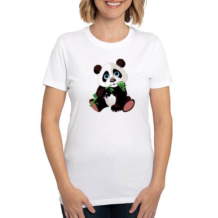 Custom Custom V-Neck T-Shirt Print Panda Hometown Panda Eating Bamboo Women's Eco Friendly FISU World University Games tee Supplier, Exporters