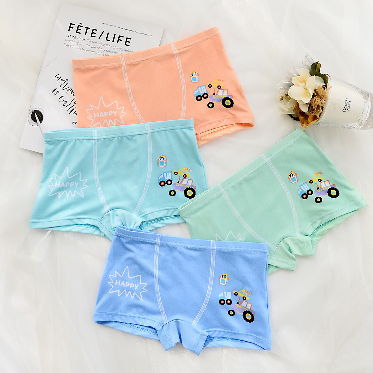 OEM ECOGARMENTS Cars Cartoon Dinosaur Boy Bamboo Fiber Underpants Supplier, Quotes