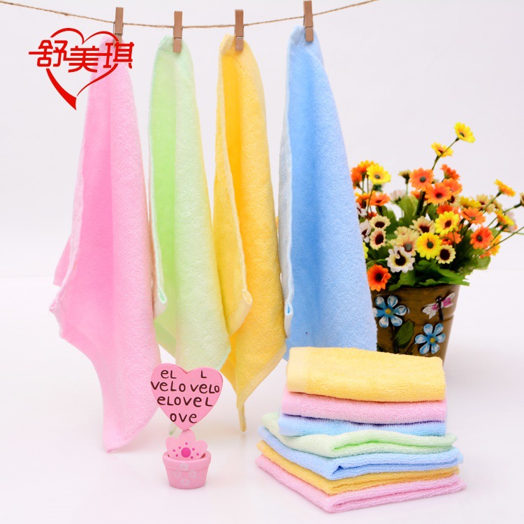 China 25*25cm Bamboo Fiber Baby Saliva Towel Custom Embroidery LOGO Kindergarten Children's Small Towel Factories, Product