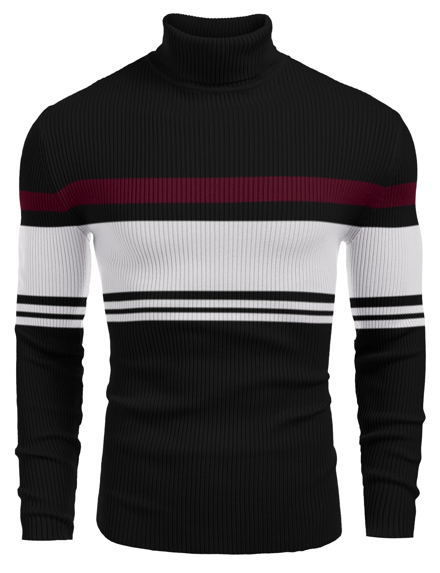 Famous Men's Ribbed Slim-Fit Knitted Sweater, Casual High-Neck Sweater, High-Quality Sweater Companies, Product