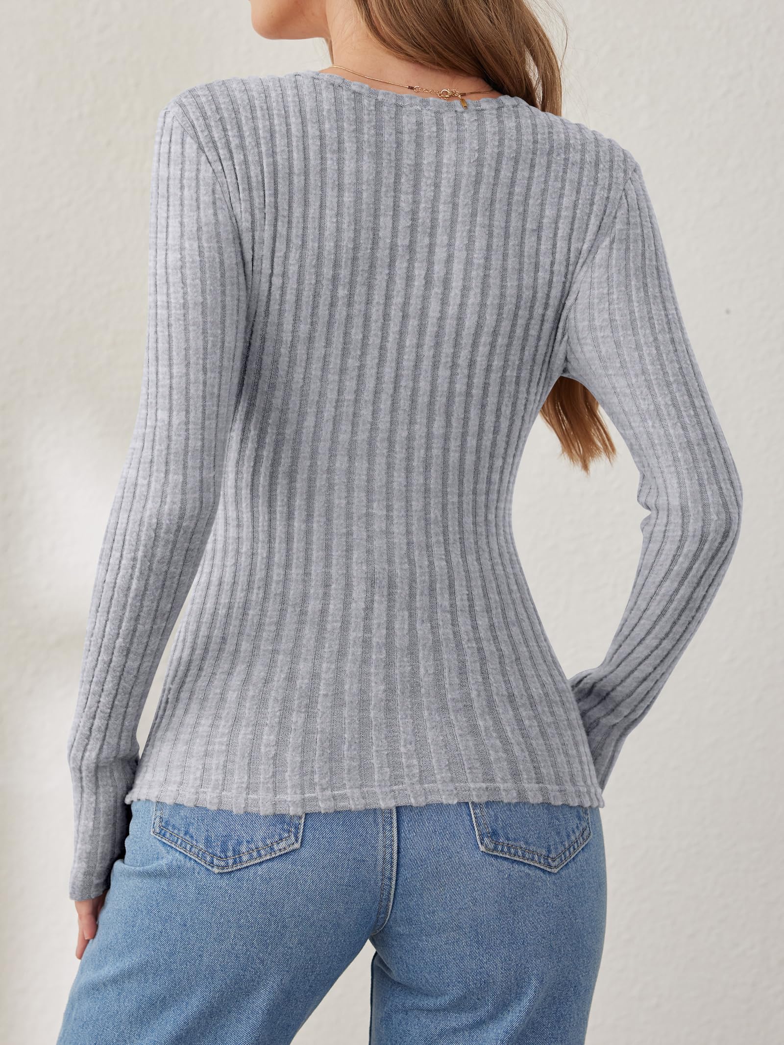 OEM Women's Long-Sleeve Shirt Sexy Sweater V-Neck Rib Knit Slim-Fitting Bodycon Top 2026 Autumn Leisure Fashion Clothing Slim-Fit Sweater Pricelist, Exporters