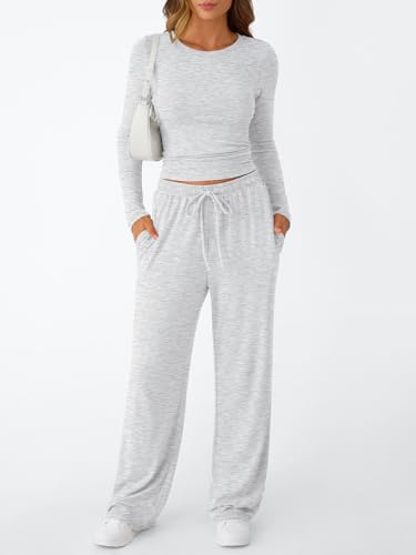 Cheap Women's 2-piece set: Casual suit, long-sleeved top with a slightly exposed navel, wide-leg pants, and casual sportswear Exporters, Companies