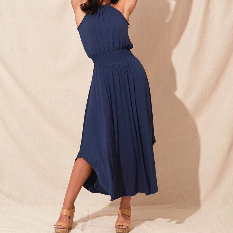 Wholesale ECOGARMENTS Women's Bamboo Cotton Sleeveless Halter Neck  Dress Companies, Product