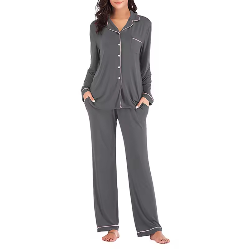 Cheap Extra Large Women's Bamboo Cotton Casual Sleepwear Ladies' Home Clothes Custom Logo Sleepwear Set Companies, Products