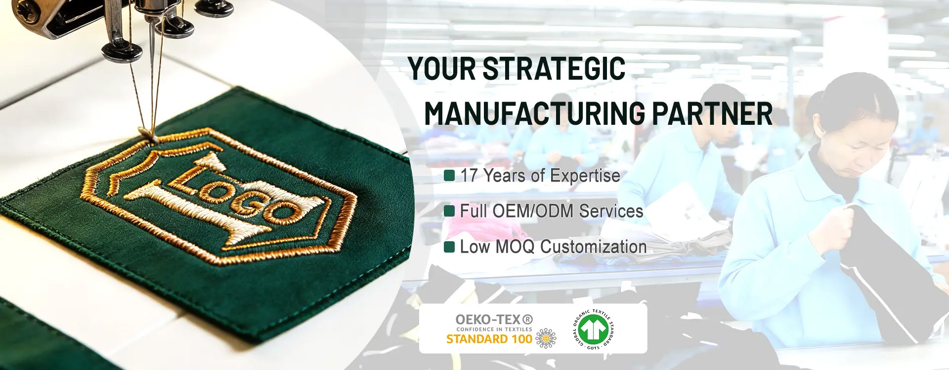 Eco-friendly organic garment manufacturing facility and production line