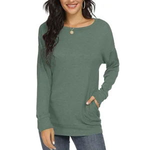 CE Certification Wholesale Custom  Women bamboo organic 100%cotton Long Sleeve Shirts Casual Tops Dressy Blouses Fashion Tunic with Pockets Pricelist, Companies