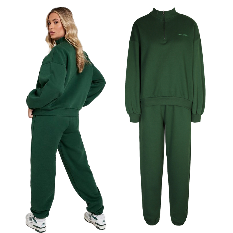 OEM ECOGARMENTS OVERSIZED HALF ZIP TRACKSUIT WITH BAMBOO FABRIC Suppliers, Product