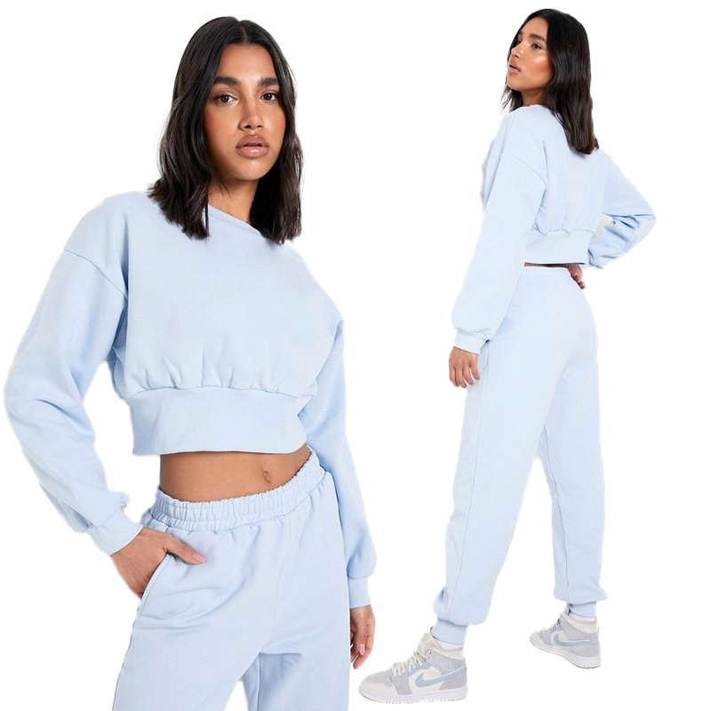 High-Quality ECOGARMENTS BALLOON SLEEVE CROPPED SWEATER TRACKSUIT Factory, Exporters