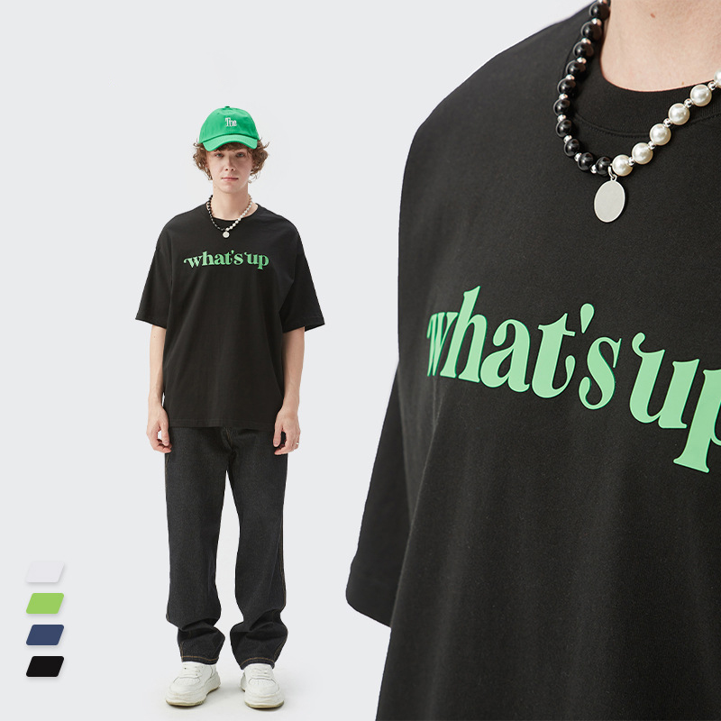Wholesale ECOGARMENTS Alphabet print street fashion T-shirt short-sleeved men Factories, Service
